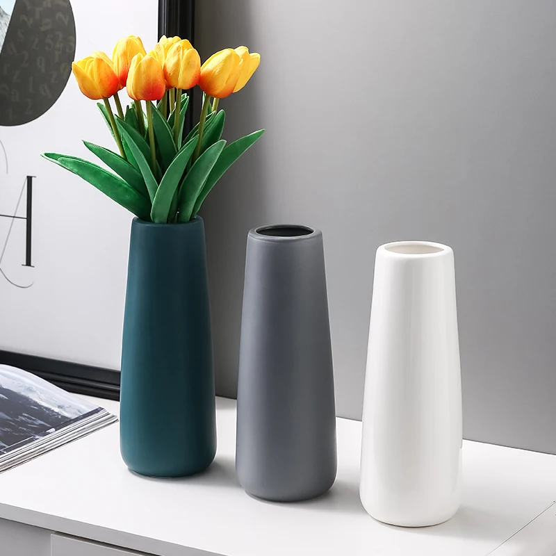 

Vase Nordic Home Decor Ceramic Living Room Decoration 2021 Modern Flower Pots Wazon